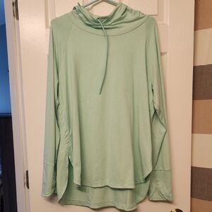 Athleta Light Green Uptempo Hooded Top